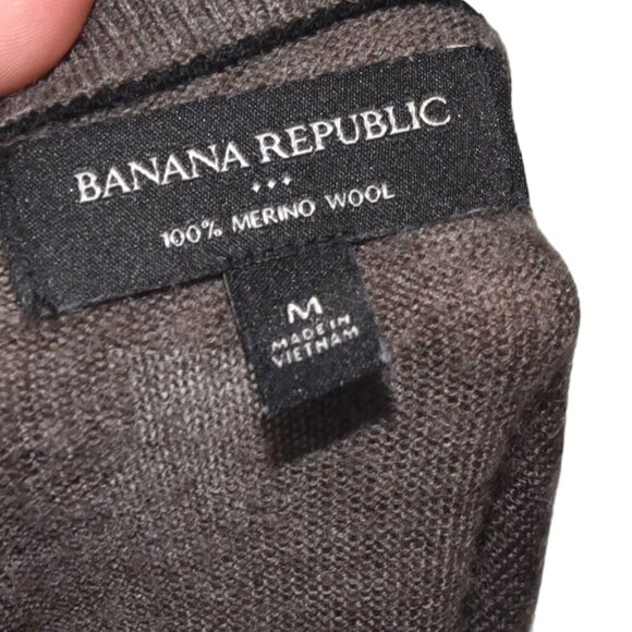 Banana Republic 100% Merino Wool Sweater Size M Coffee Brown Minimalist - Picture 4 of 6